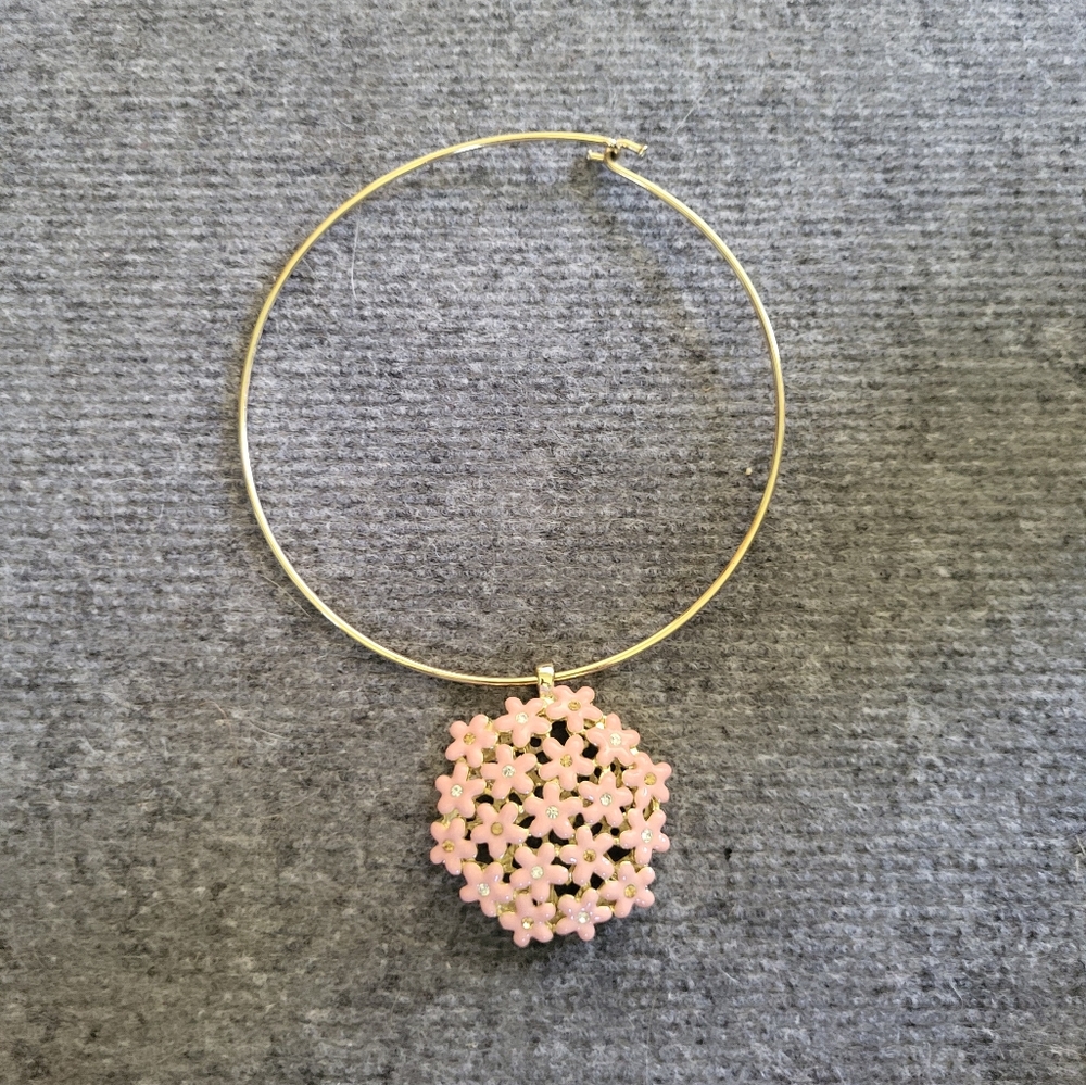 Elegant Lily Pulitzer Pink Floral Pendant Necklace